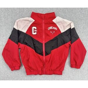 Cotton On Kids NBA Chicago Bulls Jacket Size 5-6 Red Black Windbreaker